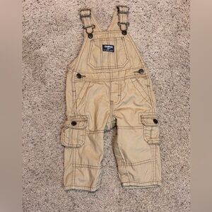 OshKosh B'gosh Tan Durable Overalls, size 9 months.